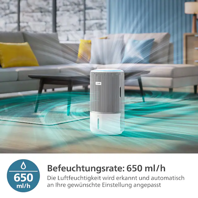 Philips Kombigerät Luftbefeuchter und -reiniger »AC3420/10 PureProtect Water 3400 Series, HEPA- und Aktivkohlefilter«, für 78 m² Räume, mit 300 m³/h CADR und 650 ml/h Befeuchtungsrate, WLAN, Air+ App