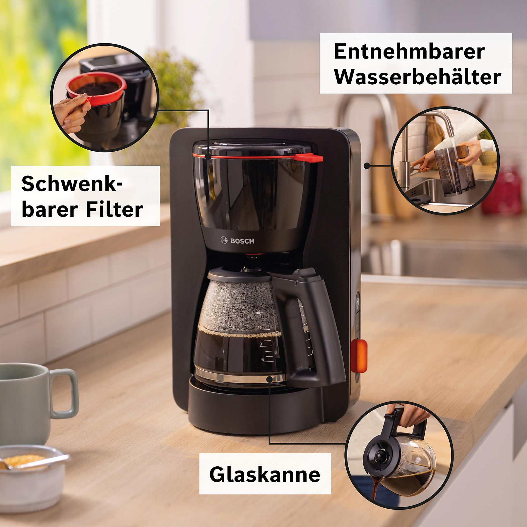 BOSCH TKA3M133 Kaffeemaschine Schwarz