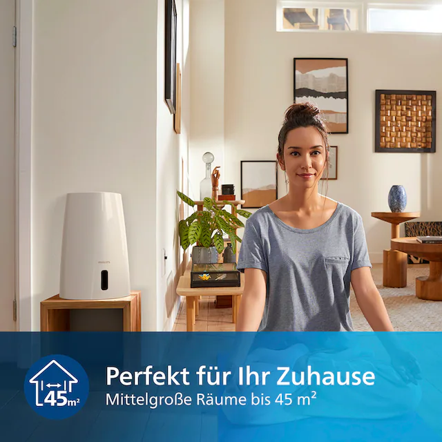 Philips Luftbefeuchter »HU3916/10 3000 Serie«, 3 l Wassertank, für 45 m² Räume, mit NanoCloud-Technologie