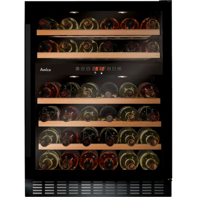 Amica Weinkühlschrank »WK 341 110-1 S / WBB 4661 ADB«, für 45 Standardflaschen á 0,75l, Standkühlschrank