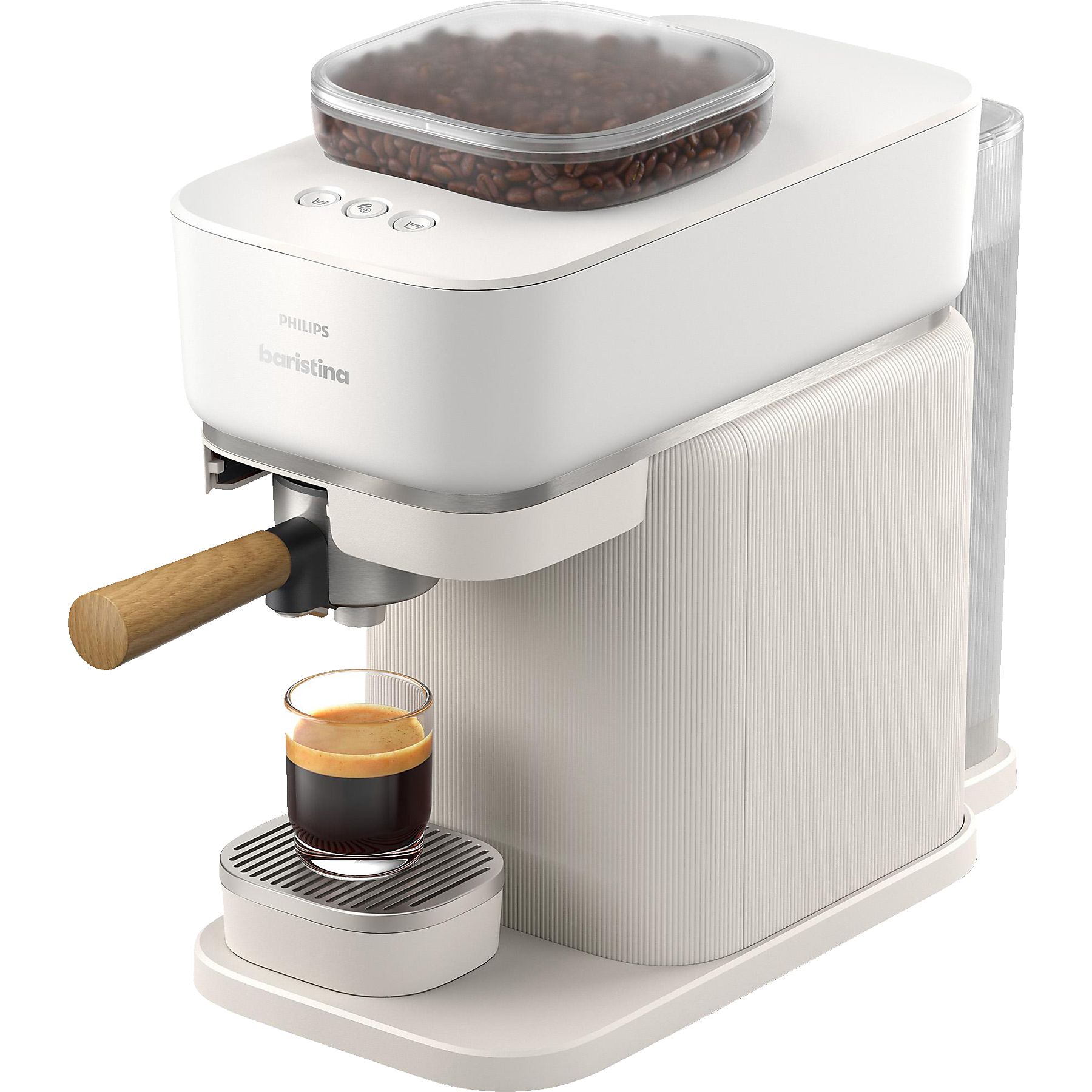 PHILIPS BAR302/20 Baristina Espressomaschine Weiss/Eschenholz