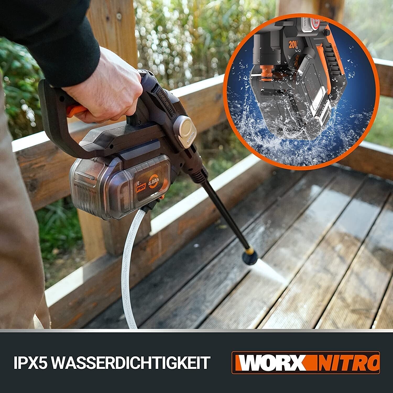Worx Hydroshot Akku-Hochdruckreiniger WG633E.9