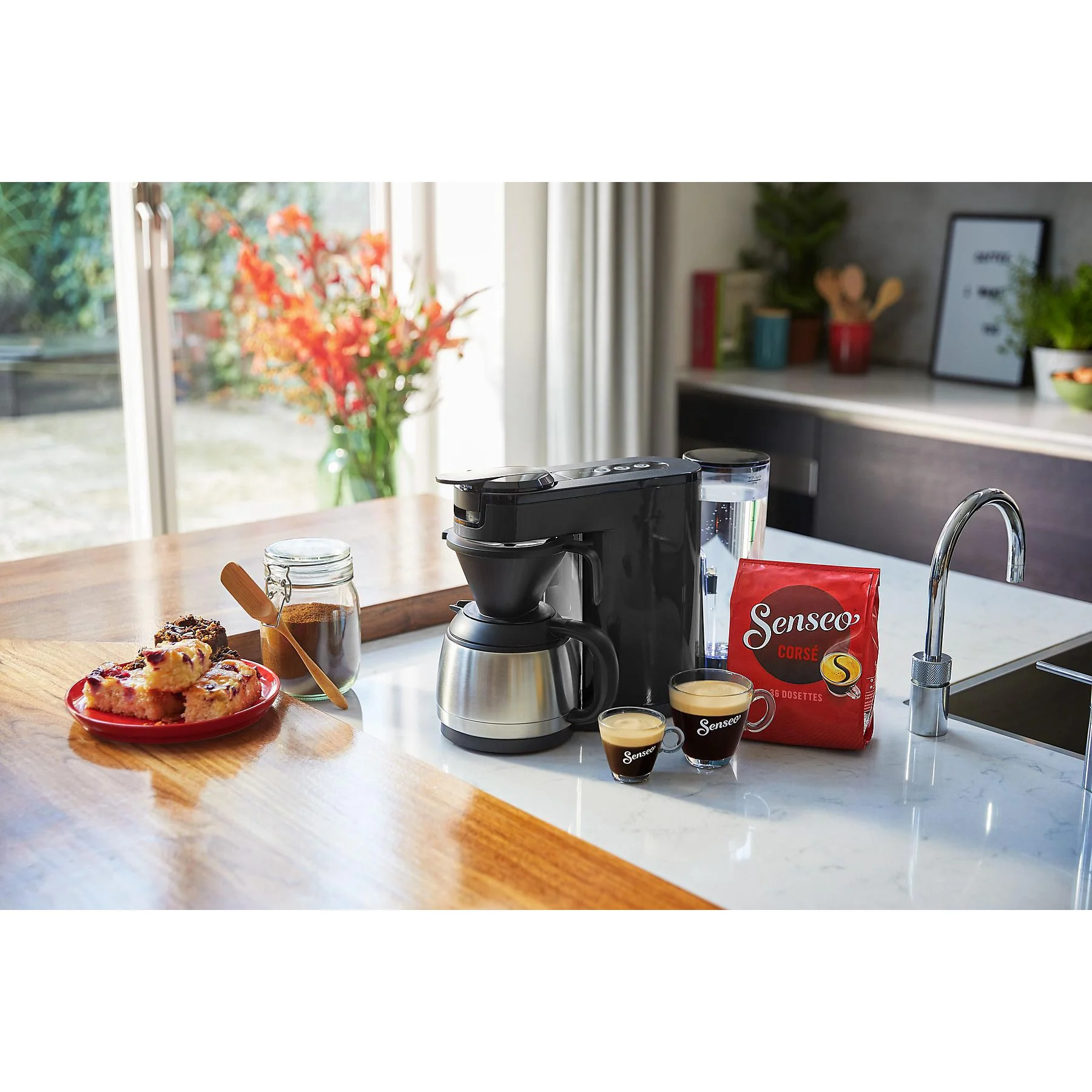 PHILIPS SENSEO® HD6592/64 Switch 2in1 Pad- und Filterkaffeemaschine, Klavierlackschwarz