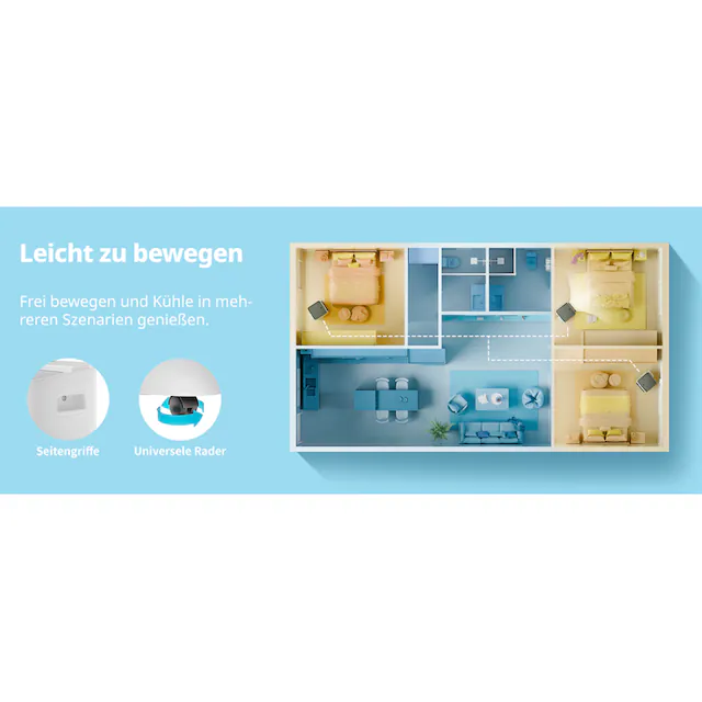 comfee 3-in-1-Klimagerät »»Easy Cool 9000« starker Luftstrom, App und Sprachsteuerung möglich«, für Räume bis zu 33 m², mit Temperatursensor