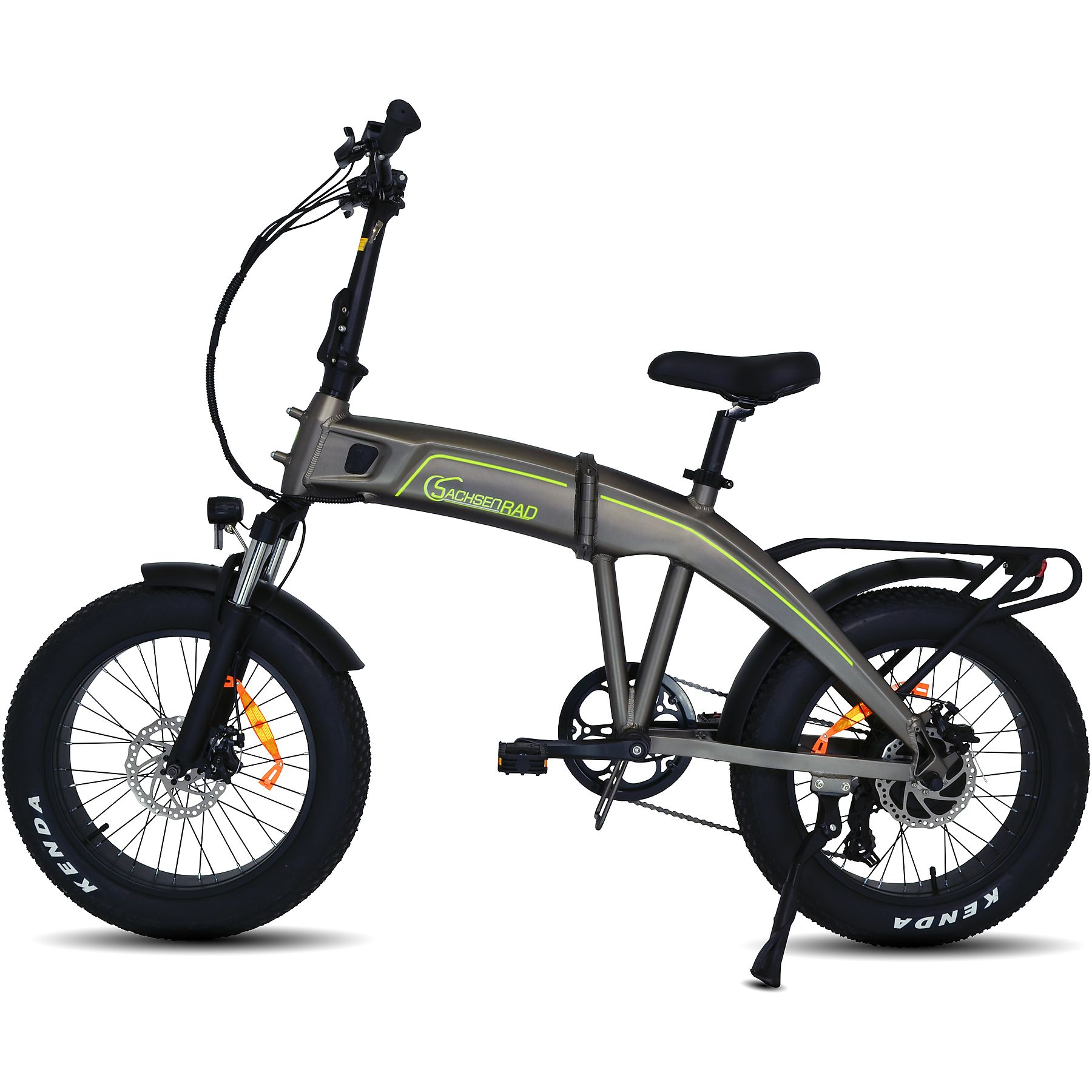 Sachsenrad E-Faltbike F6 Safari 20 "Fatbike Stvzo, 85nm Bafang Motor, interner Kabelelhrung E-Bike Grau