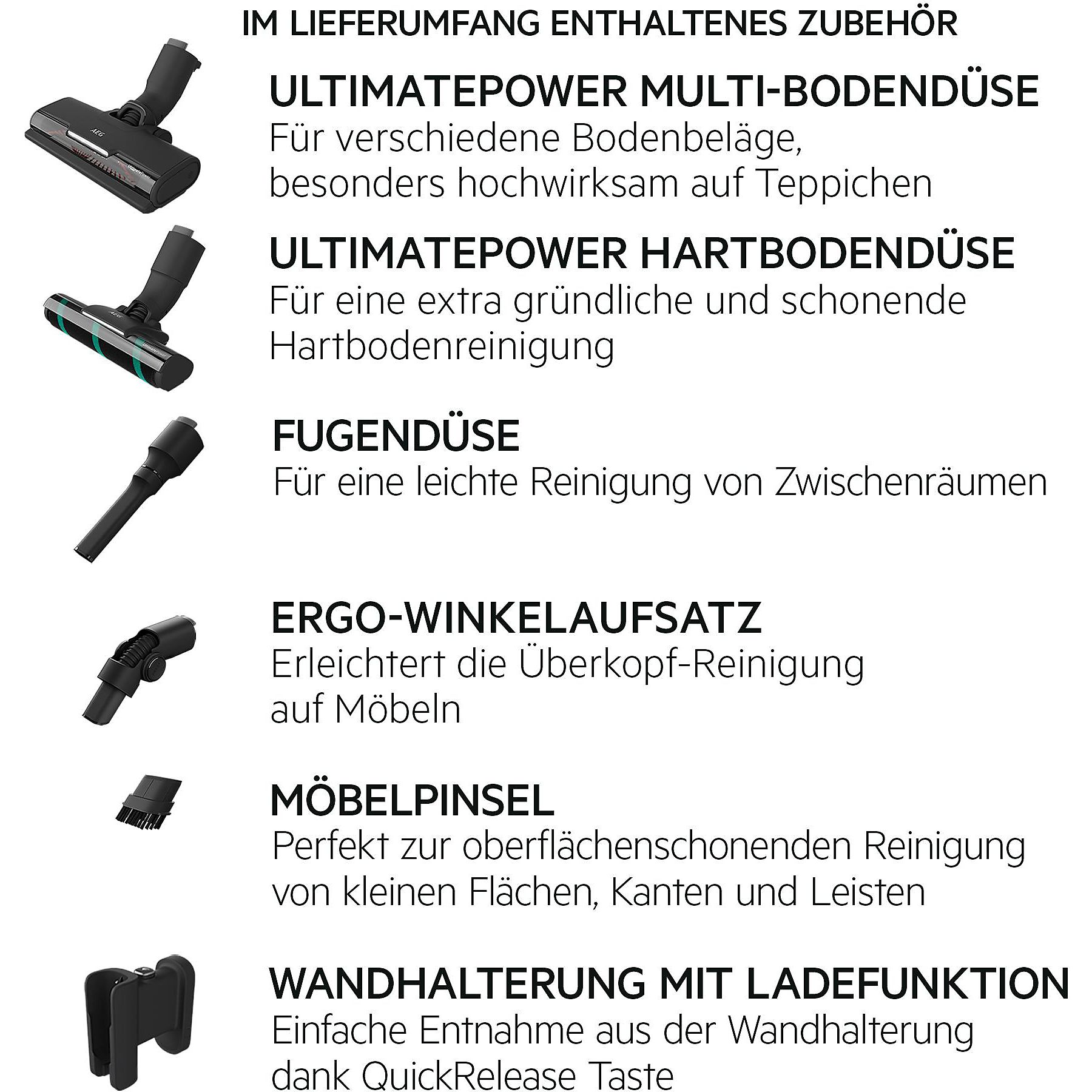 AEG ULTIMATE 7000 (AP71U142MM) Stielsauger, Akkubetrieb, 300 Watt