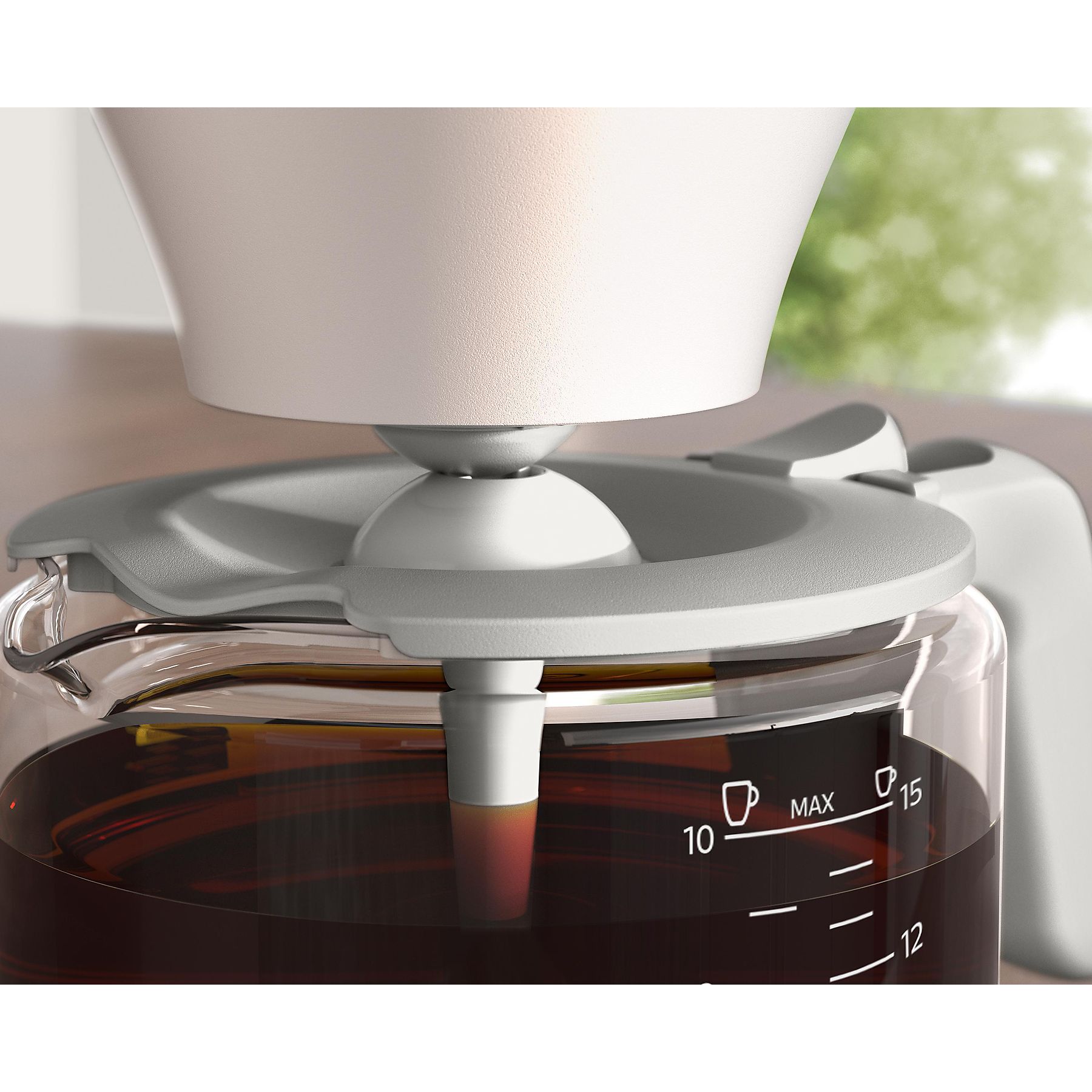 PHILIPS HD5416/00 Café Gourmet mit Glaskanne, 1,25 Liter, 1800 Watt, Kaffeemaschine Weiß