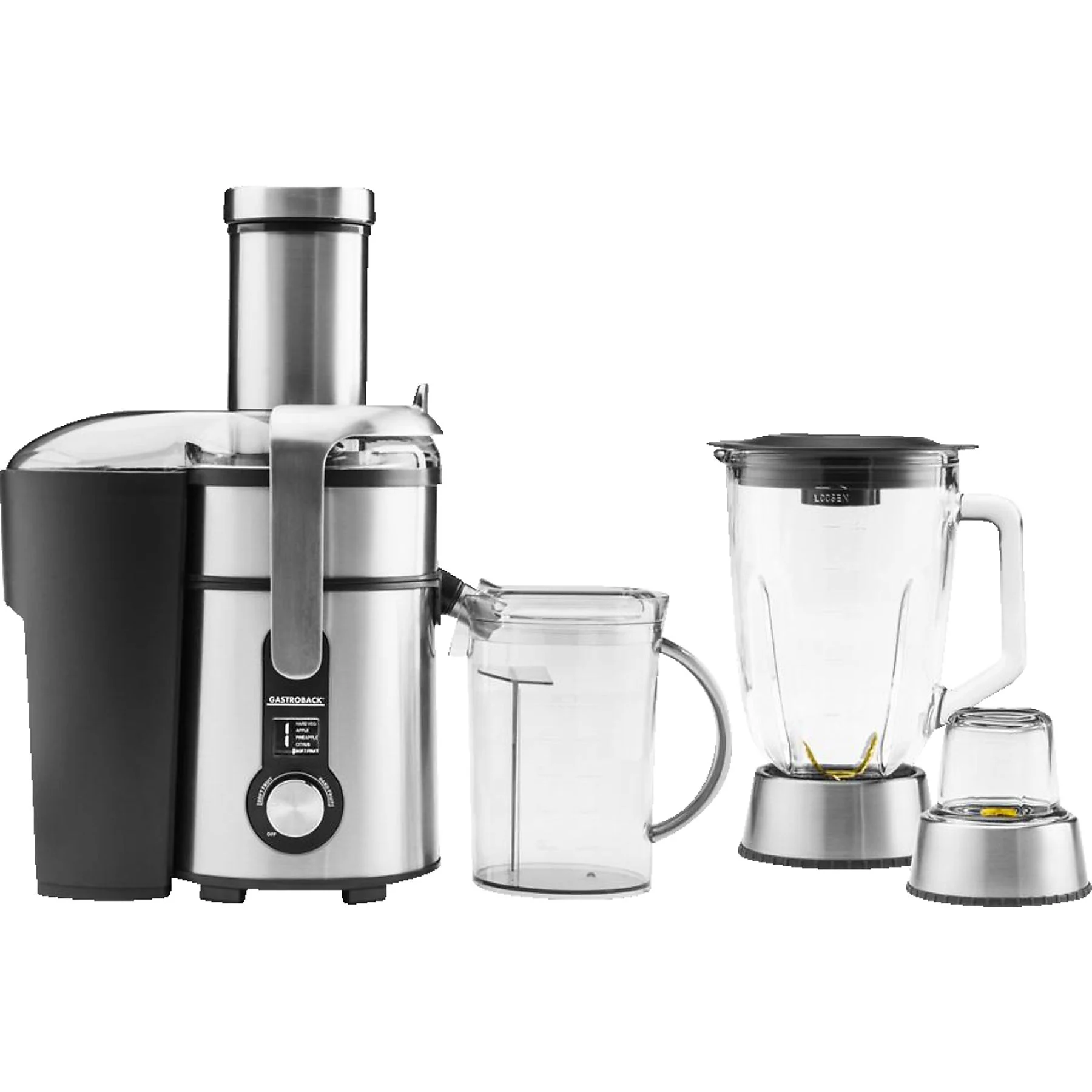 GASTROBACK 40153 Design Multijuicer Digital Pro Entsafter 1300 Watt, Silber
