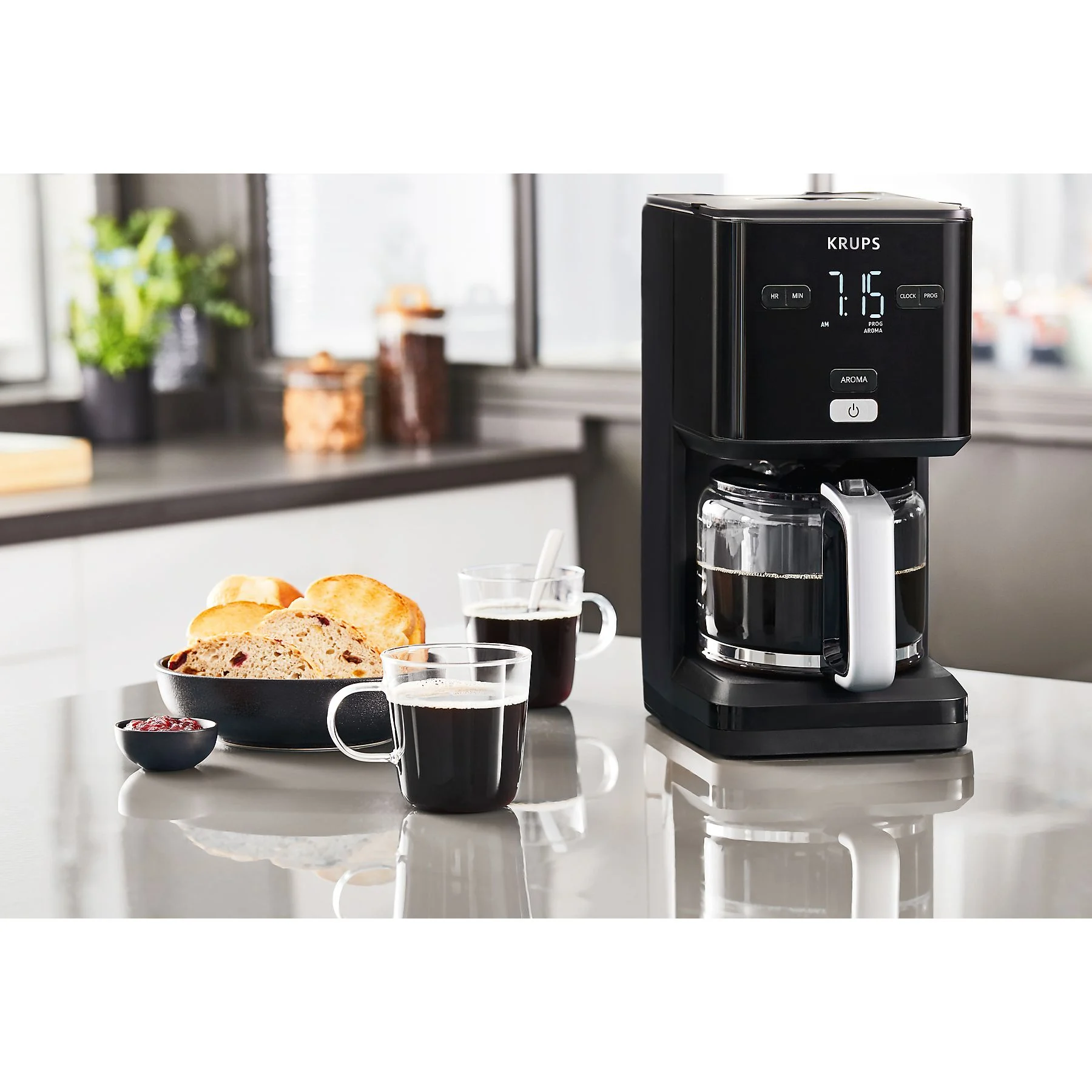 KRUPS KM6008 Smart'n Light Kaffeemaschine Hochglanz-Schwarz