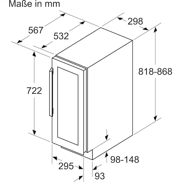 BOSCH Weinkühlschrank »KUW20VHF0«, für 21 St. Standardflaschen á 075l