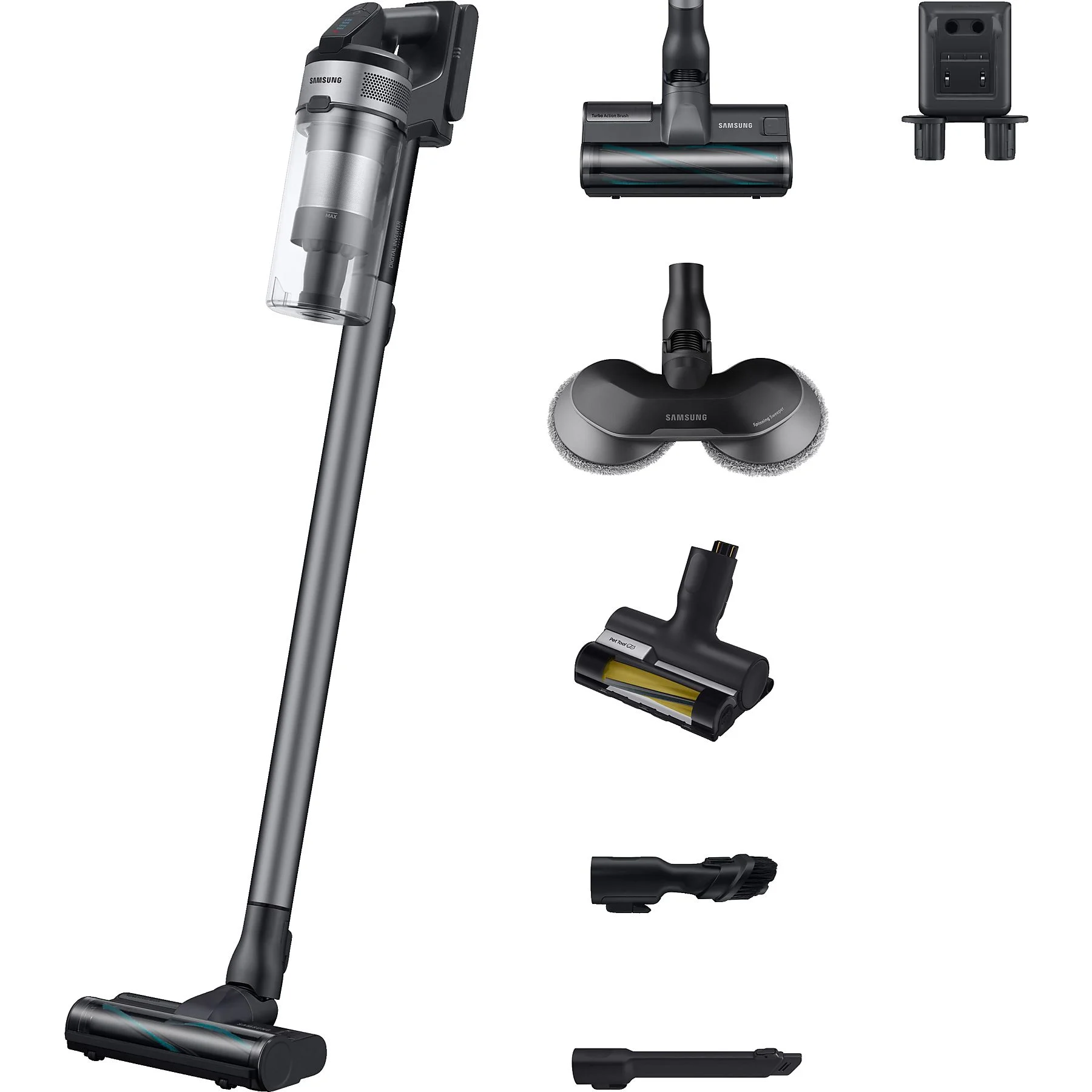 SAMSUNG VS20B75BDR5/WD Jet 75E Wet & Clean Stielsauger, Akkubetrieb, 550 Watt