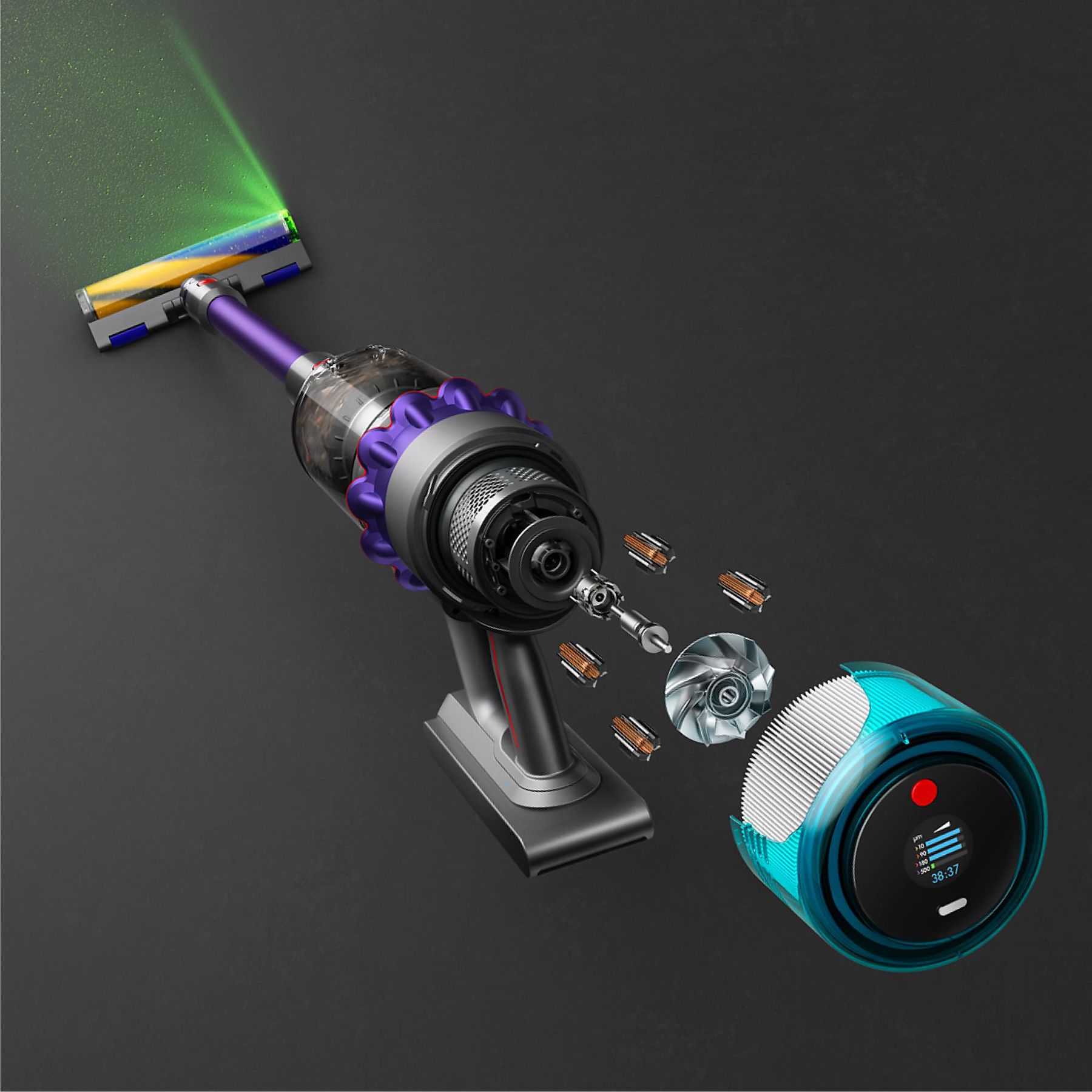 DYSON Gen5detect Absolute, Stielsauger, Akkubetrieb, 752 Watt