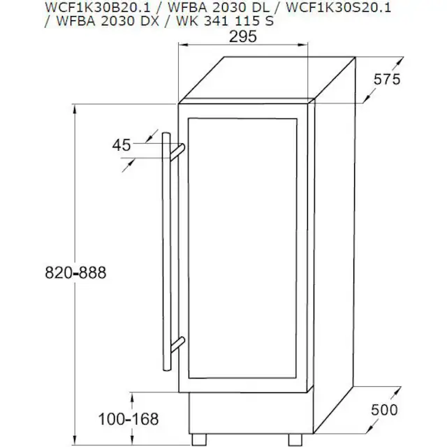 Amica Weinkühlschrank »WK 341 115 S«, für 20 St. Standardflaschen á 075l, Standkühlschrank