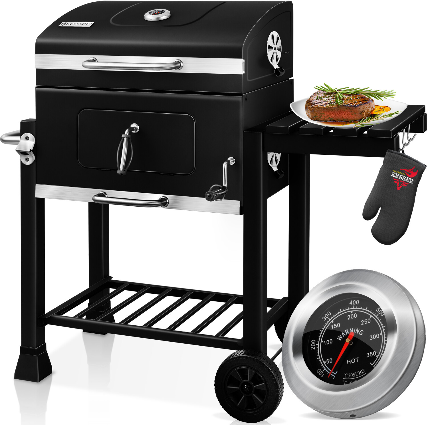 Kesser Holzkohlegrill schwarz