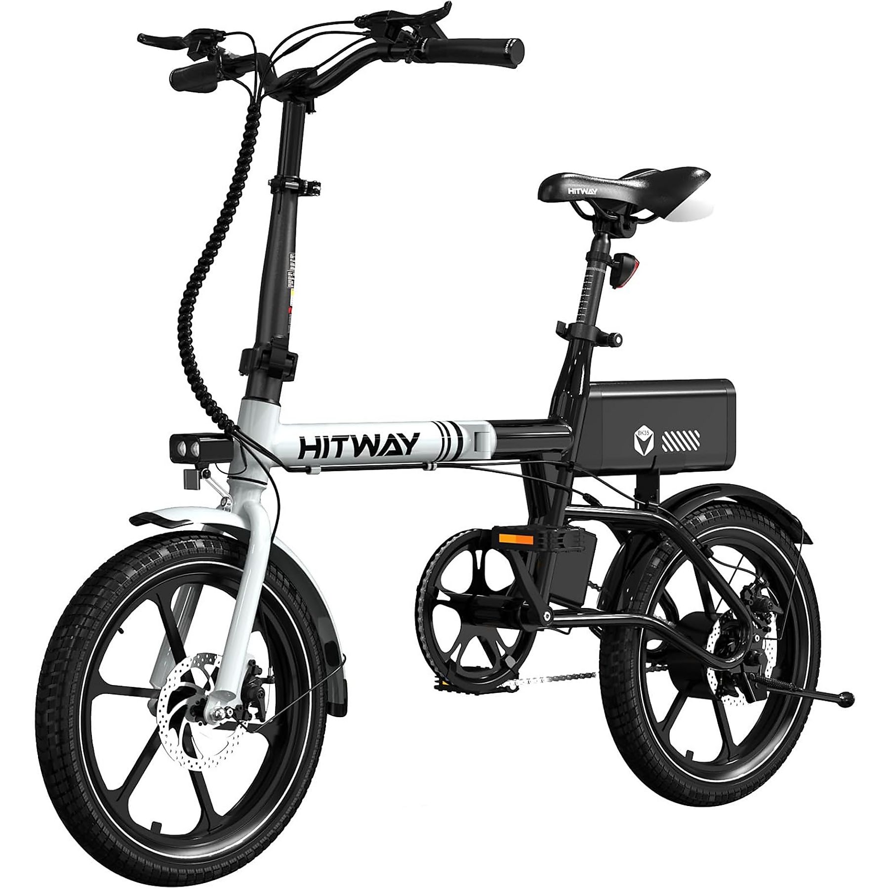 HITWAY BK35S Kompakt-/Faltrad (Laufradgröße: 16 Zoll, Unisex-Rad, 324Wh, schwarz)