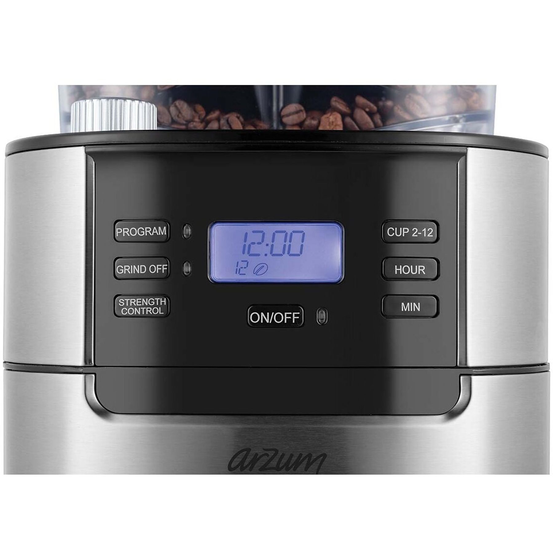 ARZUM AR3092 Brewtime Fresh Grind Kaffeemaschine Schwarz-Silber