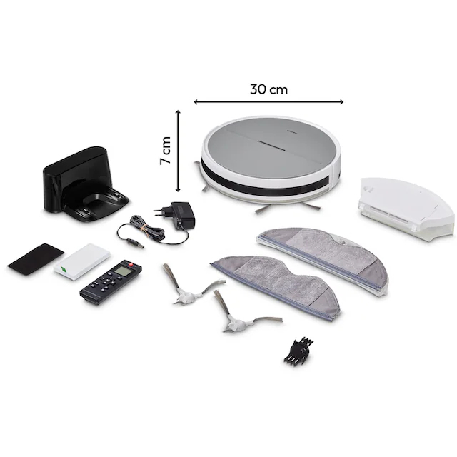 Medion® Saugroboter »mit Wischfunktion E35 SW (MD 18035), 2 kPa Saugleistung«, Gyro-Navigation in S-Linien120 min Laufzeit, integriertes Zubehör