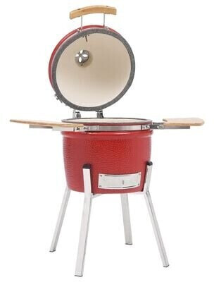 vidaXL Kamado Barbecue Grill Smoker Ceramic 81 cm red