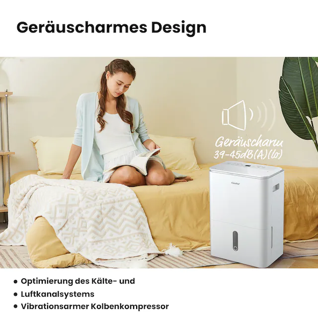 comfee Luftentfeuchter »»Easy Dry 16« geeignet für Räume mit bis zu 32 m²«, Entfeuchtung 16 l/Tag, mit Trocknermodus, App -und Sprachsteuerung