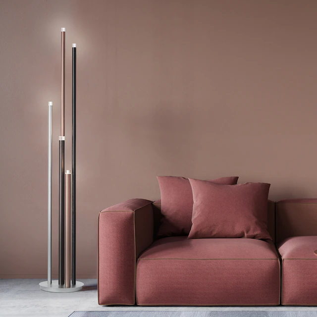 Brilliant Stehlampe »Cembalo«, 5 flammig, Leuchtmittel LED-Modul | LED fest integriert, 5flg mit Fußdimmer, 155 cm Höhe, Ø 28 cm, 2200 lm, 3000 K