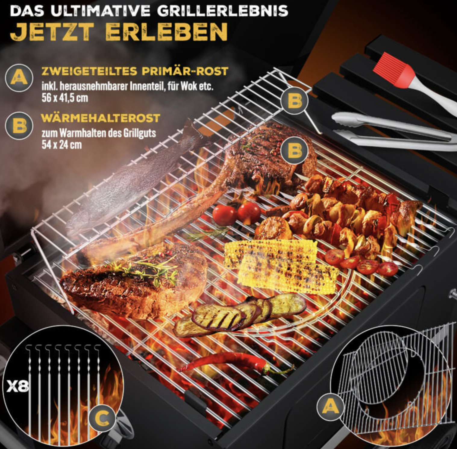Kesser Holzkohlegrill schwarz