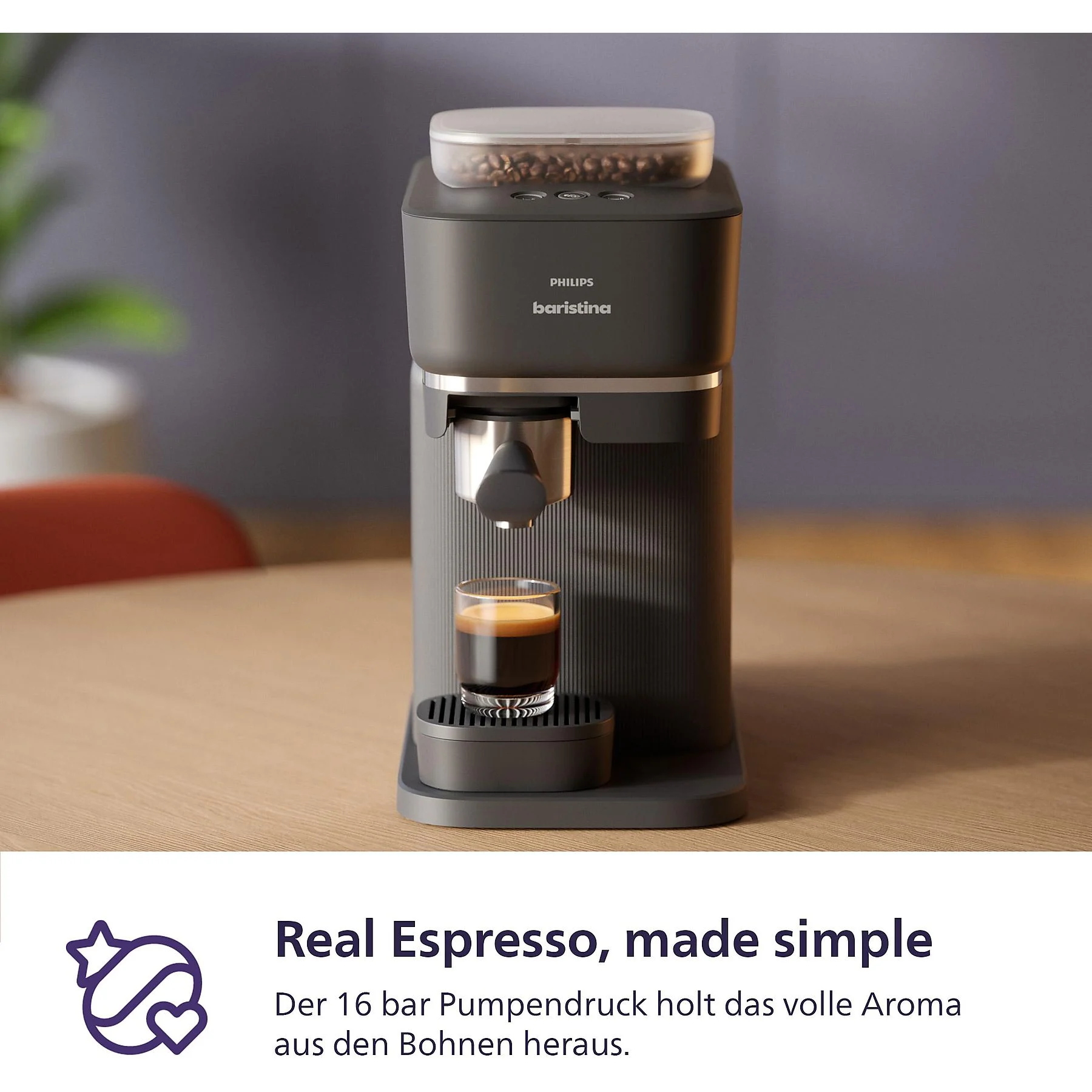 PHILIPS BAR300/60 Baristina Espressomaschine Schwarzgrau