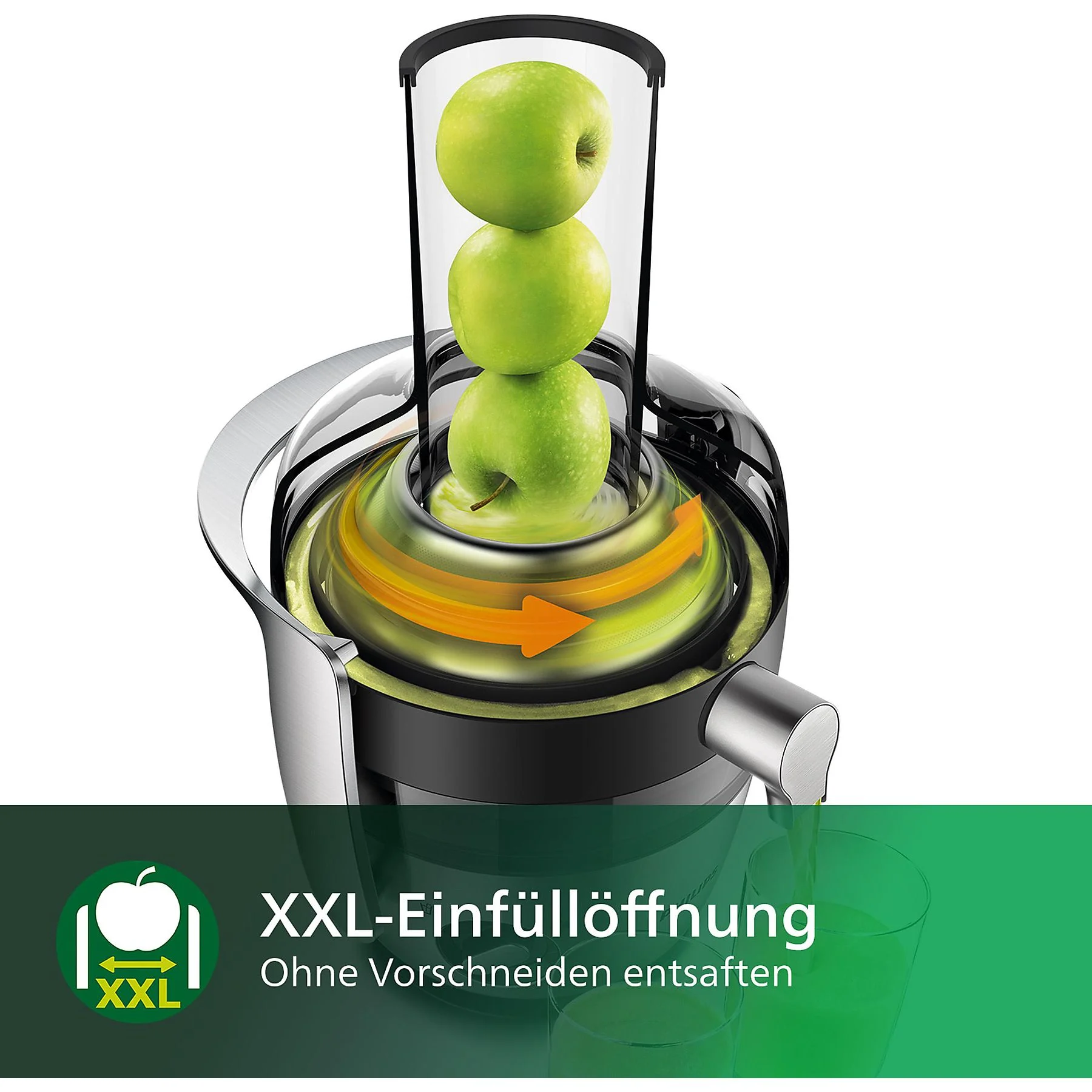 PHILIPS HR1921/20 Avance Collection 1L, QuickClean, XXL-Einfüllöffnung, Entsafter 1100 Watt, Edelstahl gebürstet
