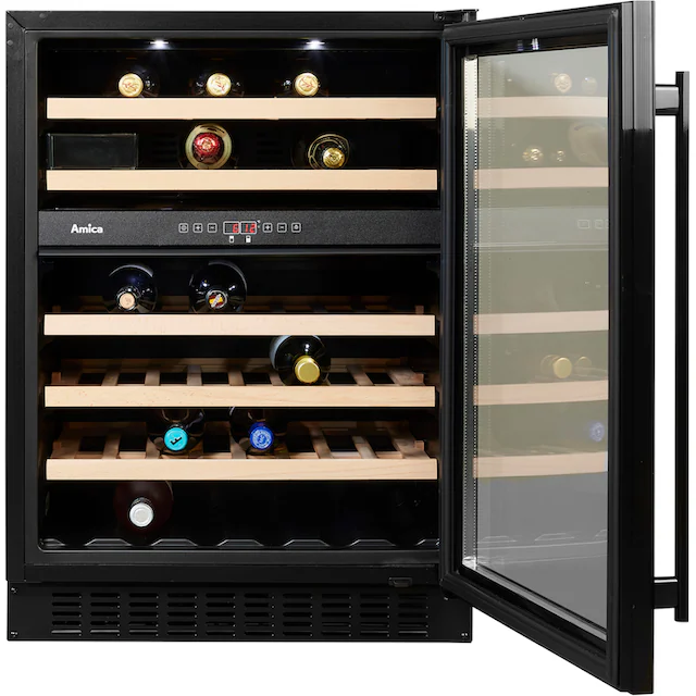 Amica Weinkühlschrank »WK 341 110-1 S / WBB 4661 ADB«, für 45 Standardflaschen á 0,75l, Standkühlschrank