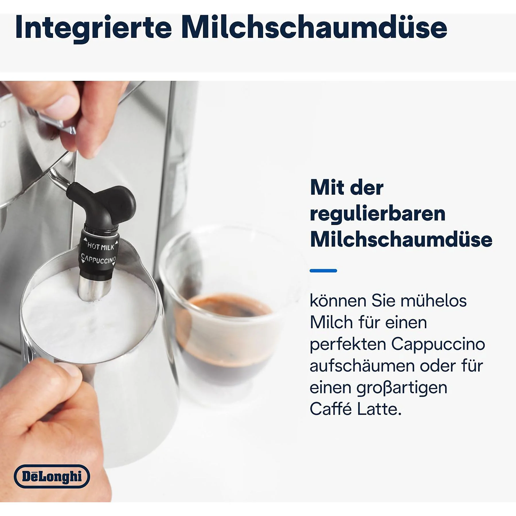 DELONGHI Dedica Style EC685.M - Professionelle Milchaufschäumung und schmales Design, Siebträger Espressomaschine Silber Matt