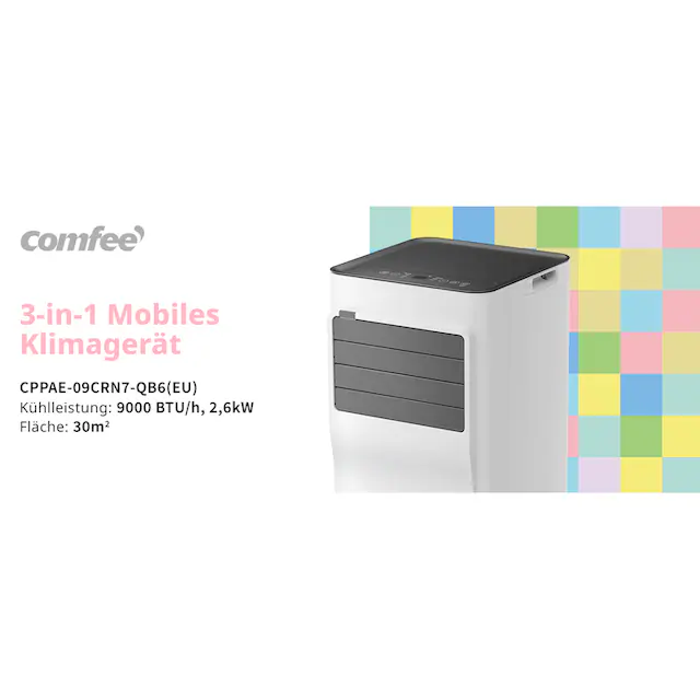 comfee 3-in-1-Klimagerät »»Easy Cool 9000« starker Luftstrom, App und Sprachsteuerung möglich«, für Räume bis zu 33 m², mit Temperatursensor