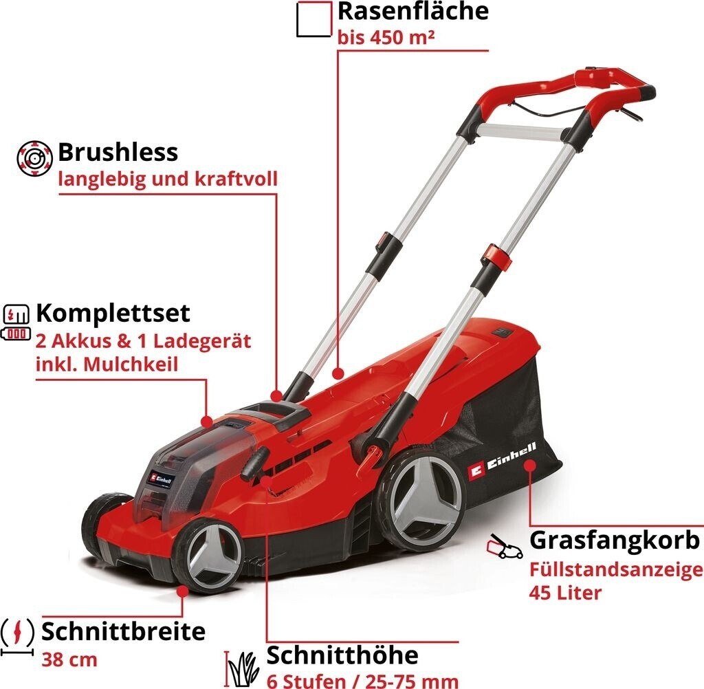 Einhell GP-CM 36/450 Professional 2 x 18 V Akkus