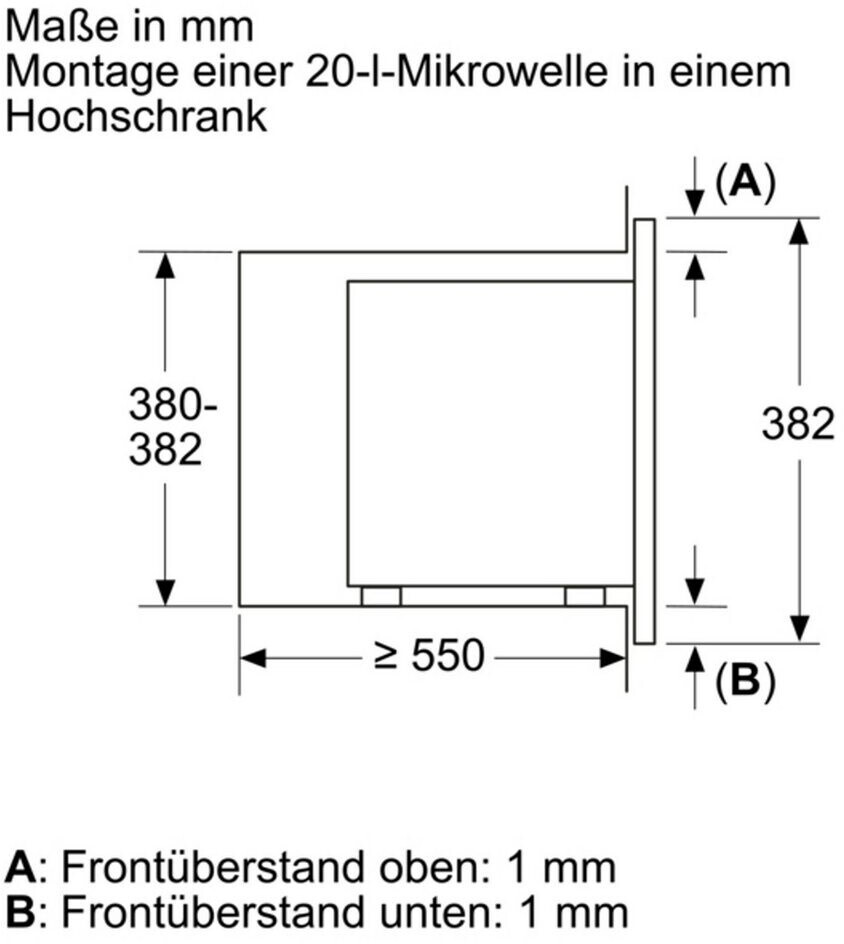 Bosch Serie 2 BFL623MB4, Einbau-Mikrowelle, Schwarz