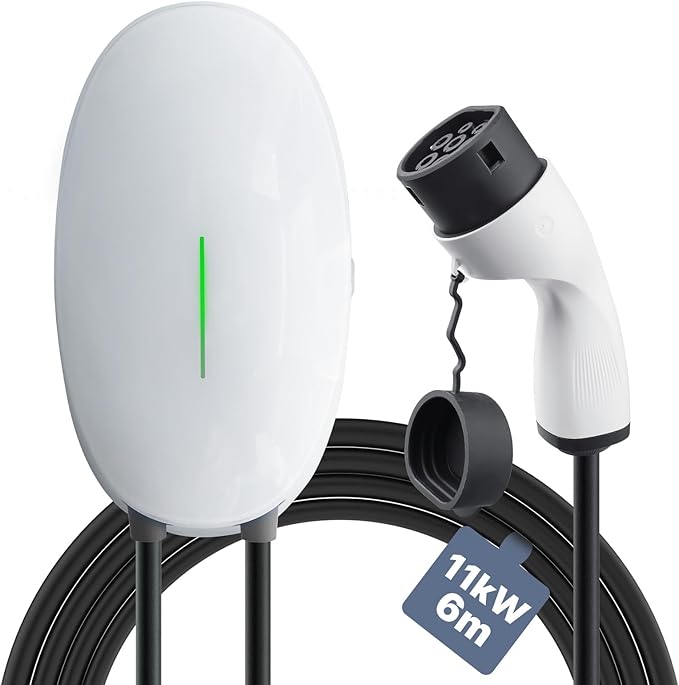 Teskee EV-Ladegerät Typ 2 Wallbox Home Smart EV-Autoladestation Max. 11 kW 16 A 6 Meter 3-phasig
