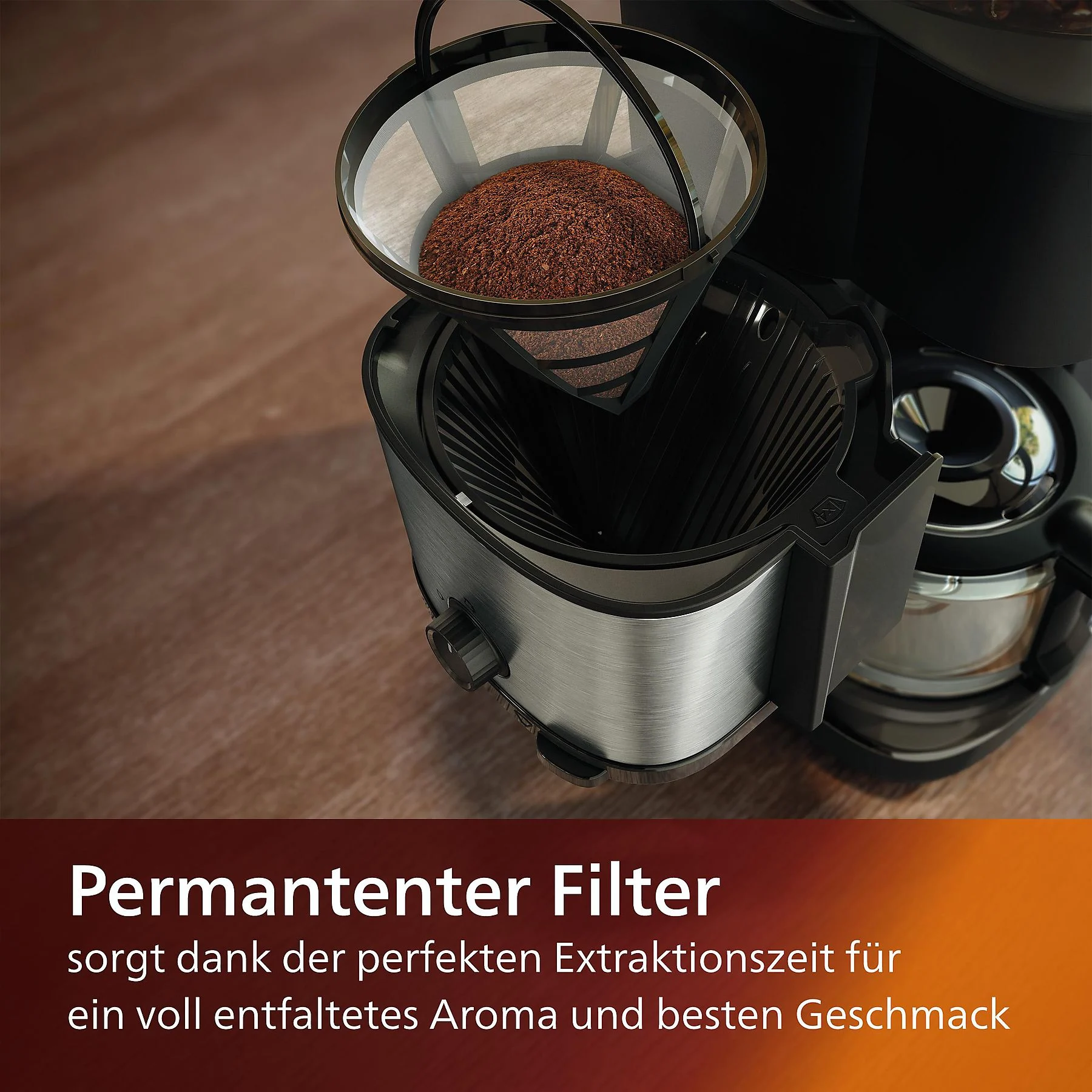 PHILIPS HD7900/50 All-in-1 Brew, mit Mahlwerk, Smart Dosierung und Duo-Kaffeebohnenbehälter, inkl. Permanentfilter und Dosierlöffel Kaffeemaschine Schwarz/Silber