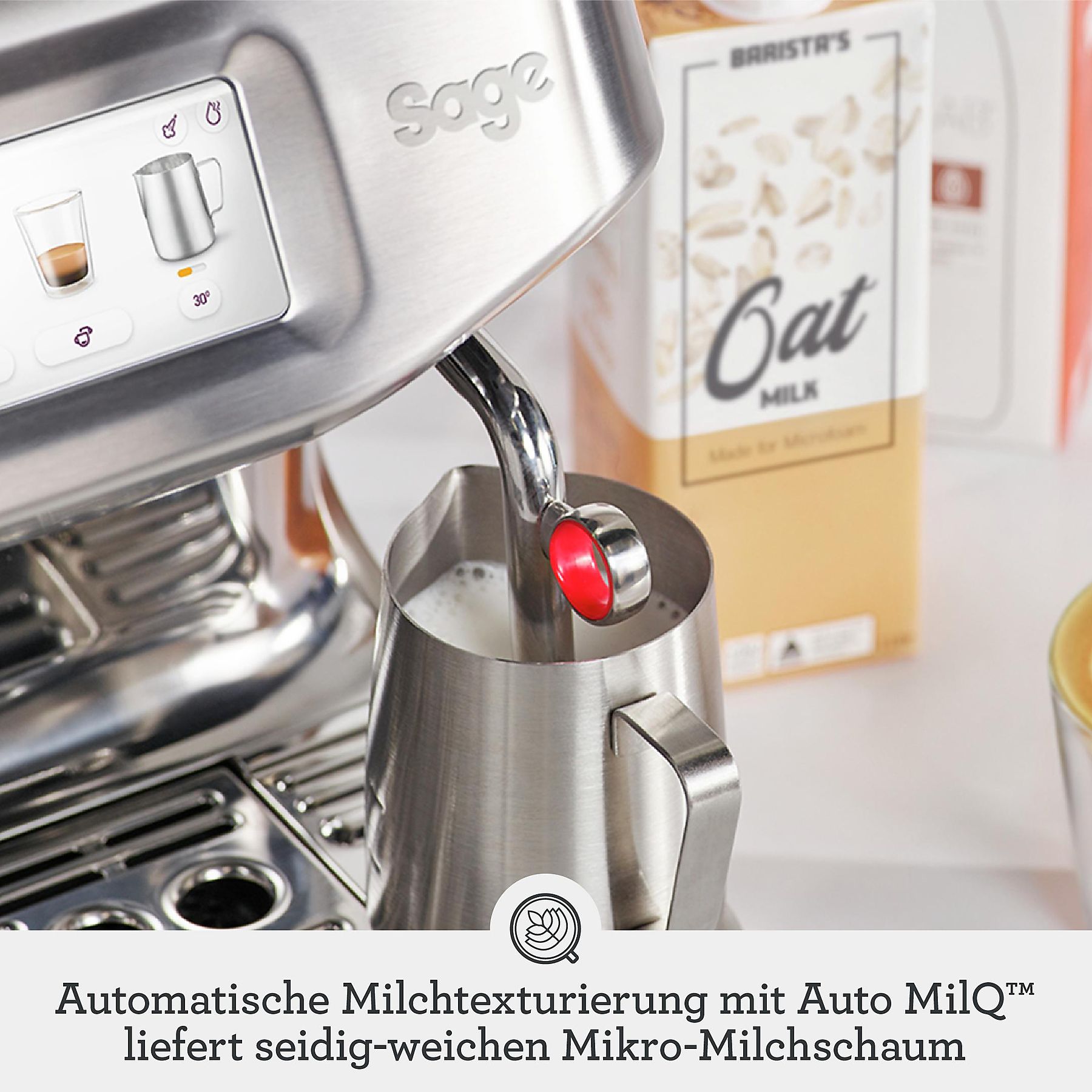 SAGE SES881BST4FEU1 the Barista Touch™ Impress Espressomaschine Schwarzer Edelstahl