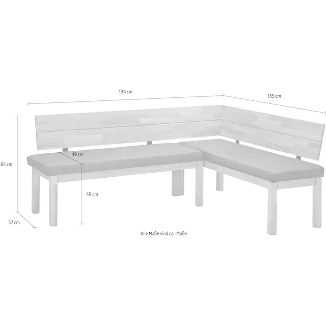 massivline&more Eckbank »Roberto«, Massivholz
