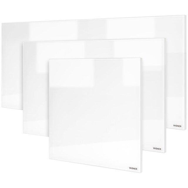Vasner Infrarotheizung »Glas mit Rahmen weiß, 300 W, Citara G«, Infrarot Glasheizung, IP44 Bad geeignet