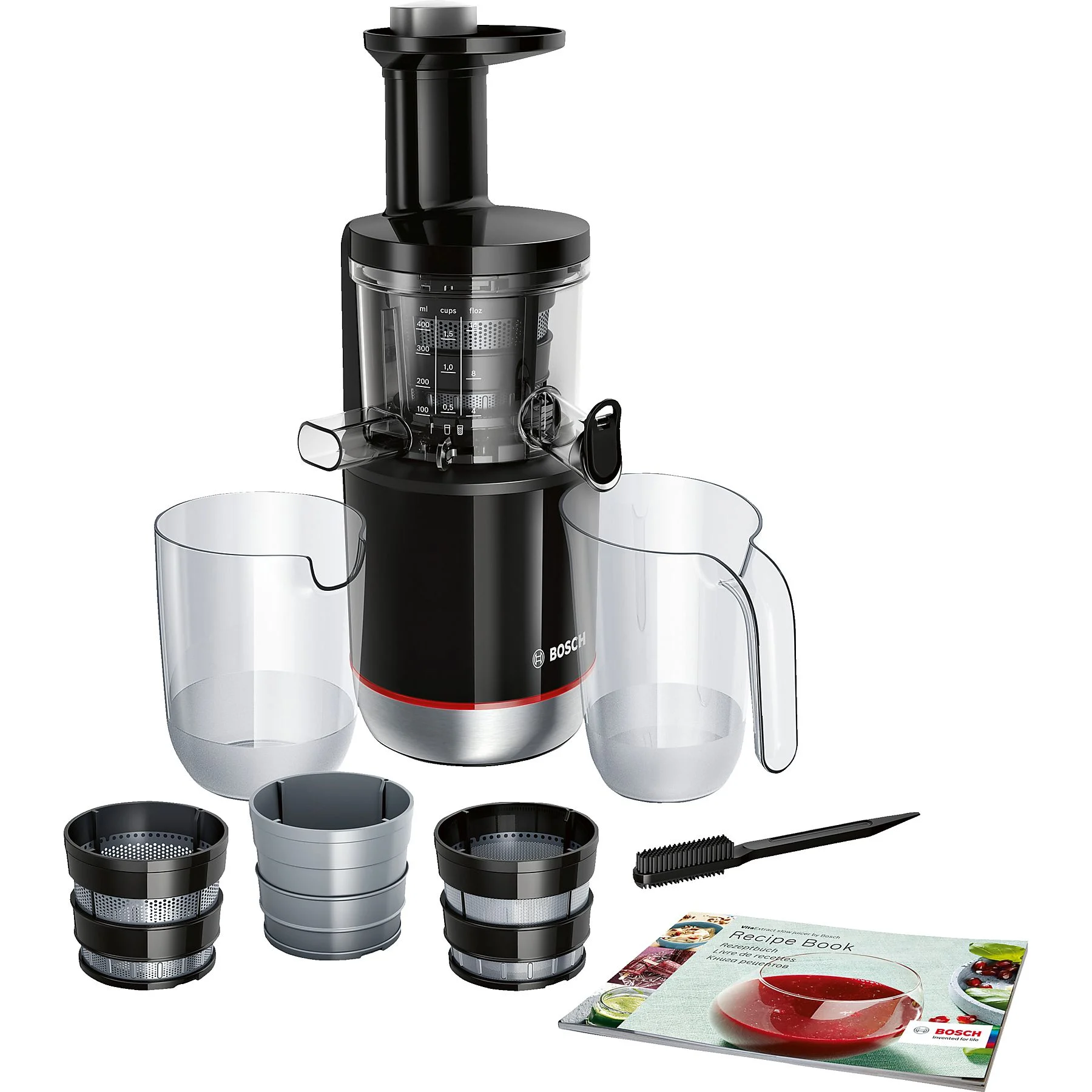 BOSCH MESM731M VitaExtract Slow Juicer 150 Watt, Schwarz/Transparent