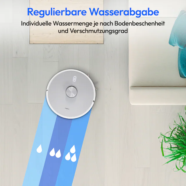 Medion® Saugroboter »mit Wischfunktion und Absaugsatation X42 SW+, 240min Laufzeit«, 8.000 Pa Saugleistung, Teppicherkennung, Lasernavigation