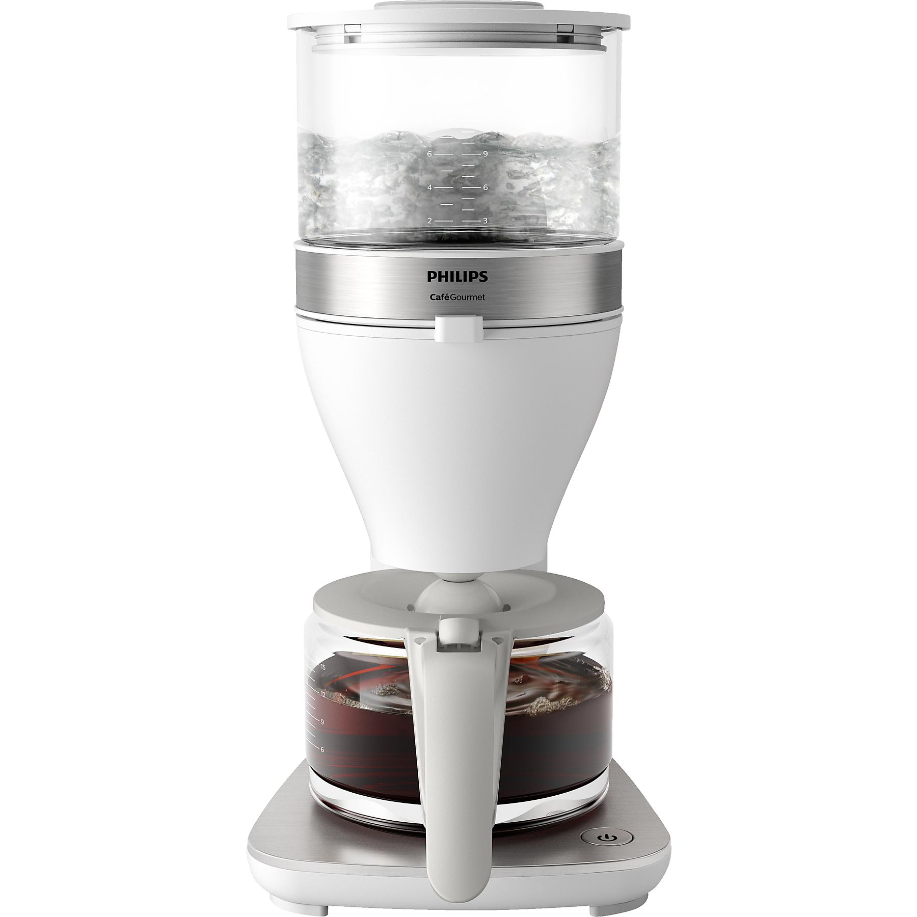 PHILIPS HD5416/00 Café Gourmet mit Glaskanne, 1,25 Liter, 1800 Watt, Kaffeemaschine Weiß