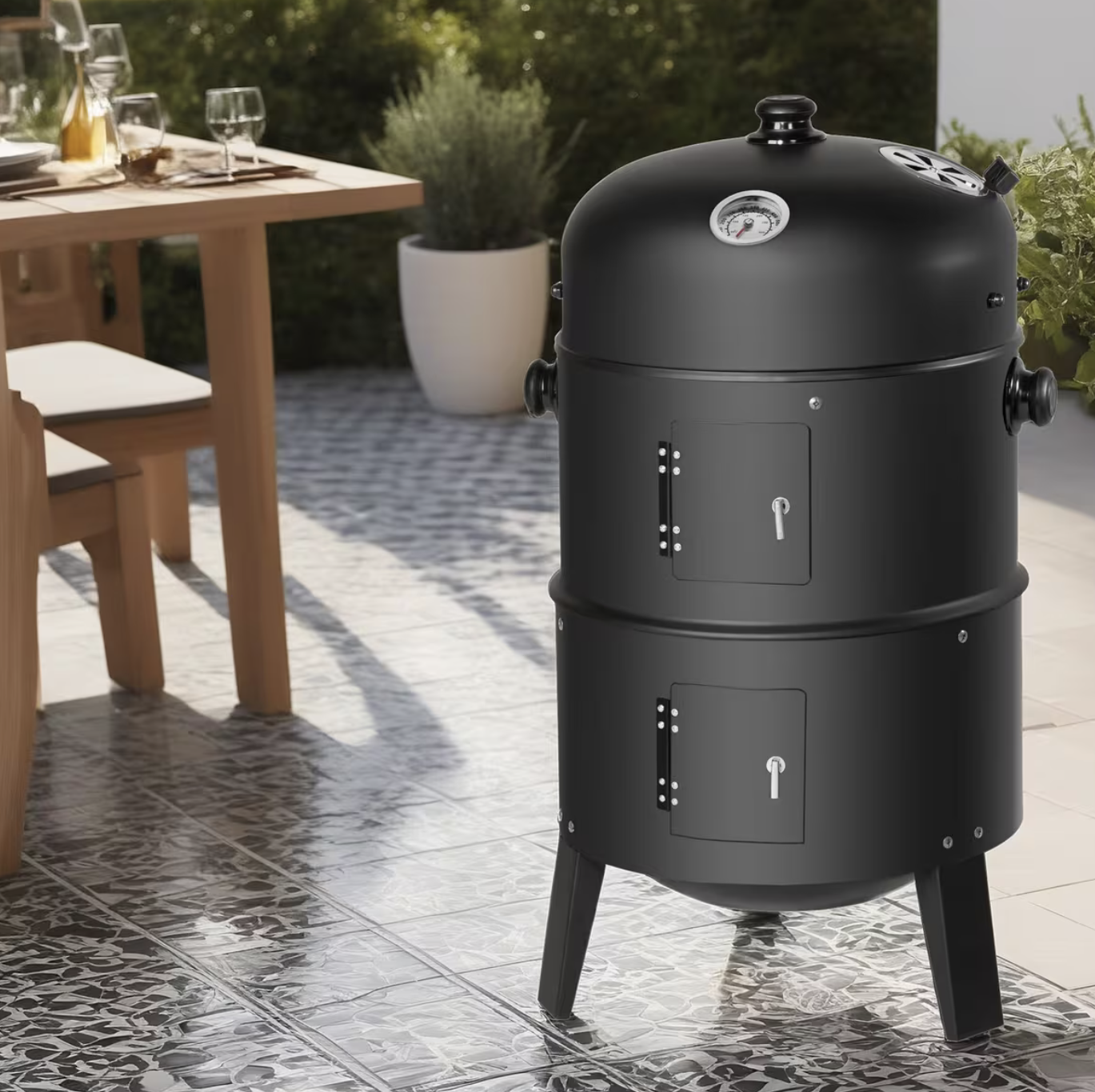 TecTake 3 in 1 Räuchertonne