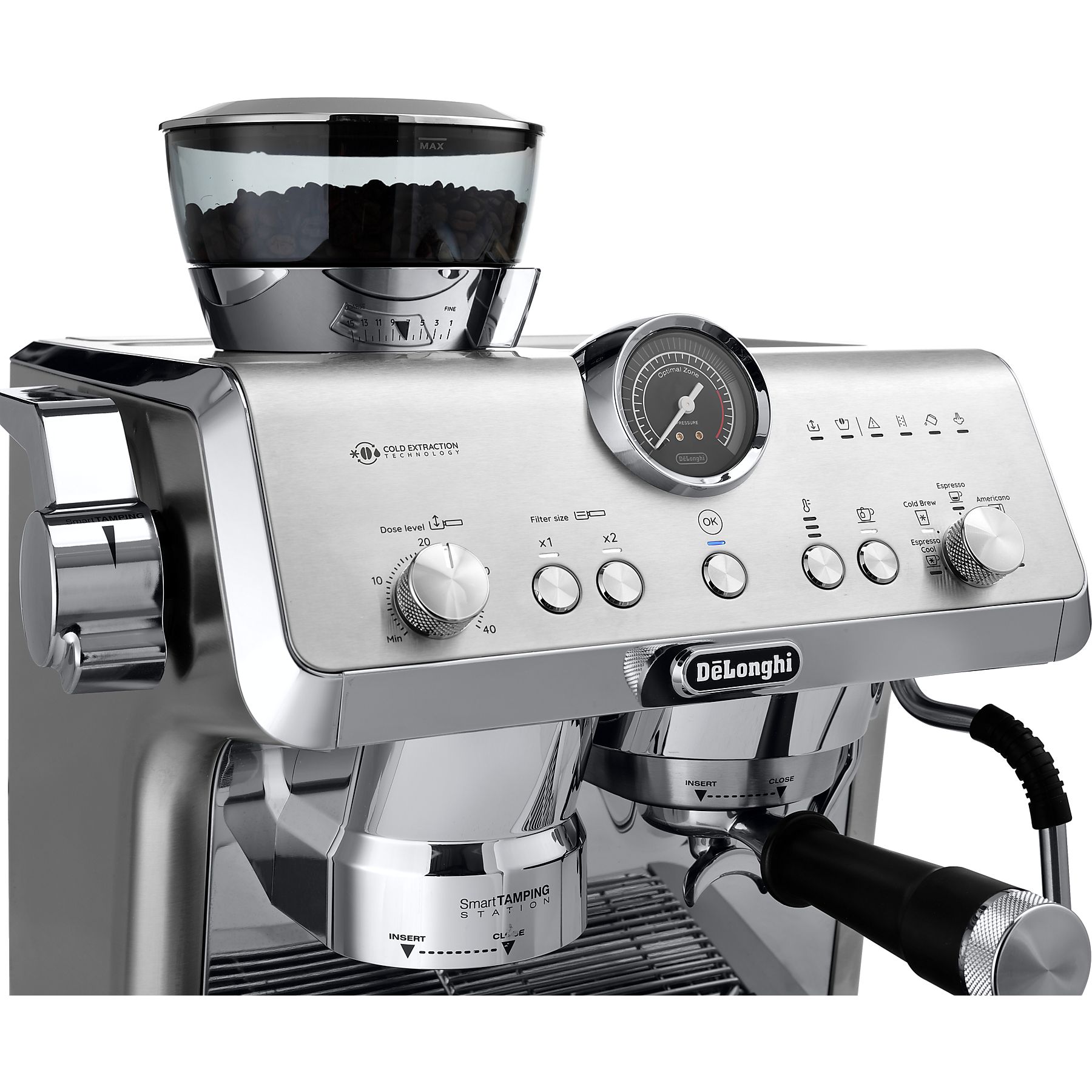 DELONGHI La Specialista Opera Cold Brew EC9555.M - 15 Mahlgrade und Smart-Tamping-Station, Siebträger Espressomaschine Metall