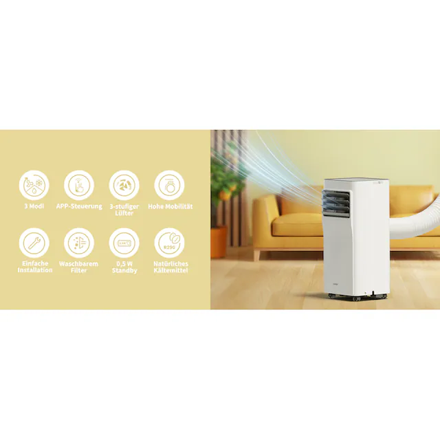 comfee 3-in-1-Klimagerät »»Easy Cool 9000« starker Luftstrom, App und Sprachsteuerung möglich«, für Räume bis zu 33 m², mit Temperatursensor