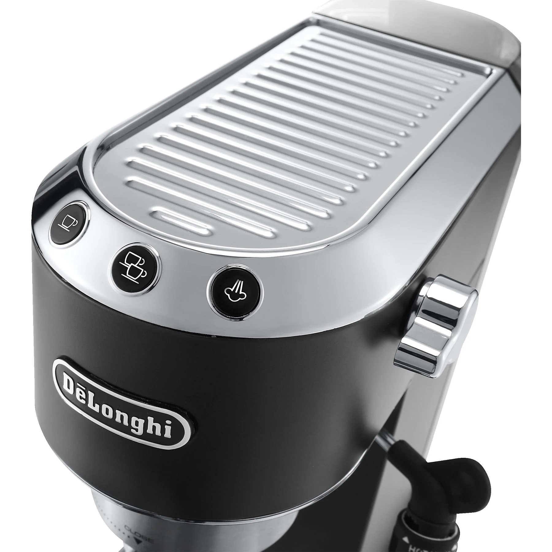DELONGHI Dedica Style EC685.BK - Professionelle Milchaufschäumung und schmales Design, Siebträger Espressomaschine Schwarz Matt