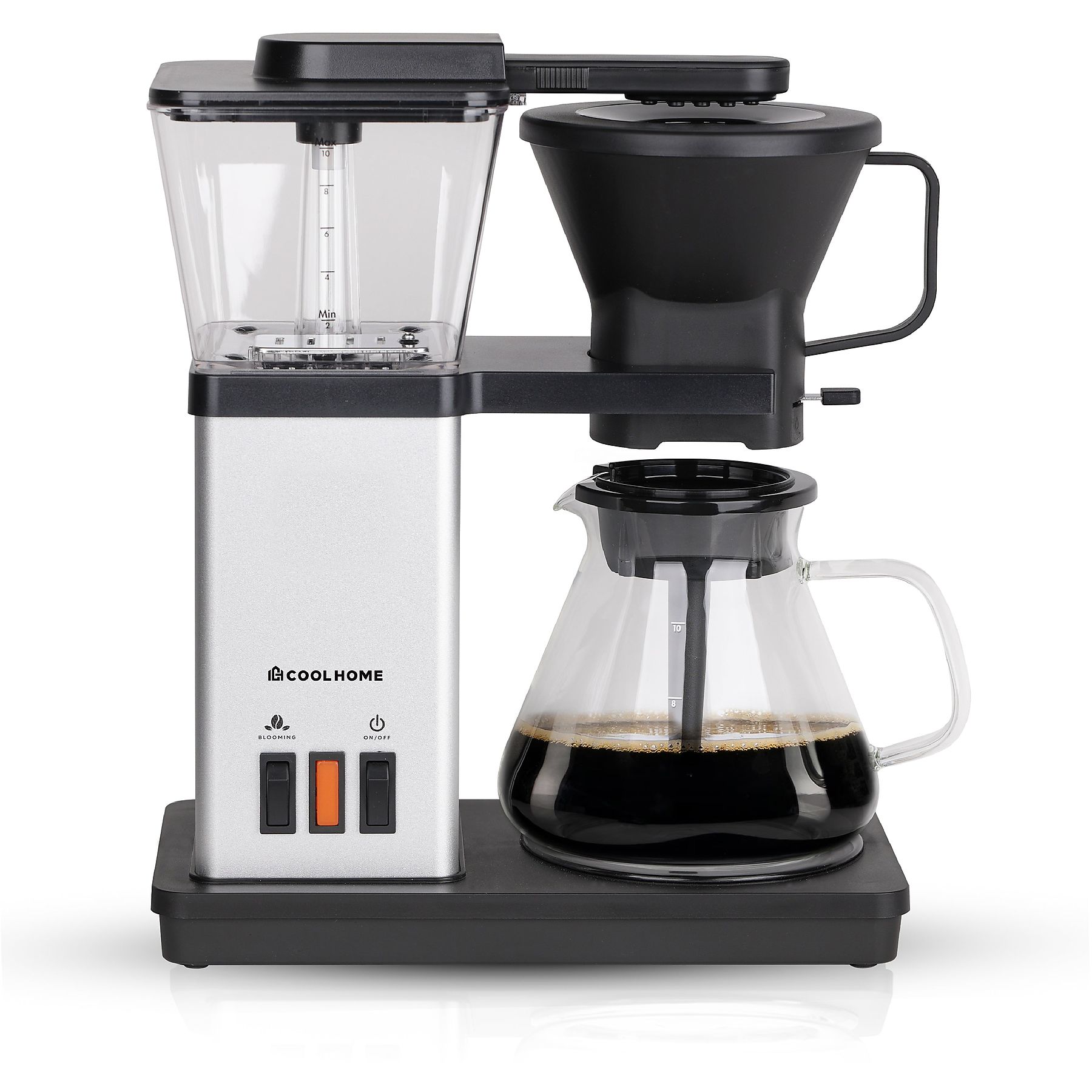 COOLHOME CoolHome MB23 Masterbrew Kaffeemaschine - Filterkaffeemaschine - Silber (Grau) Filterkaffeemaschine Grau