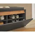 vidaXL Bank mit Staufach 116 cm Grau Wildleder-Optik