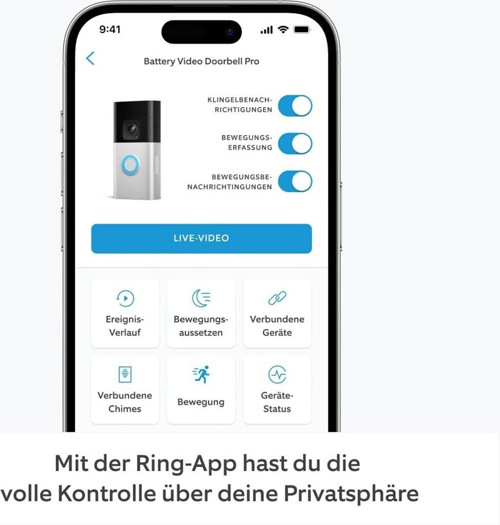 Ring Türsprechanlage mit Kamera Battery Doorbell Pro