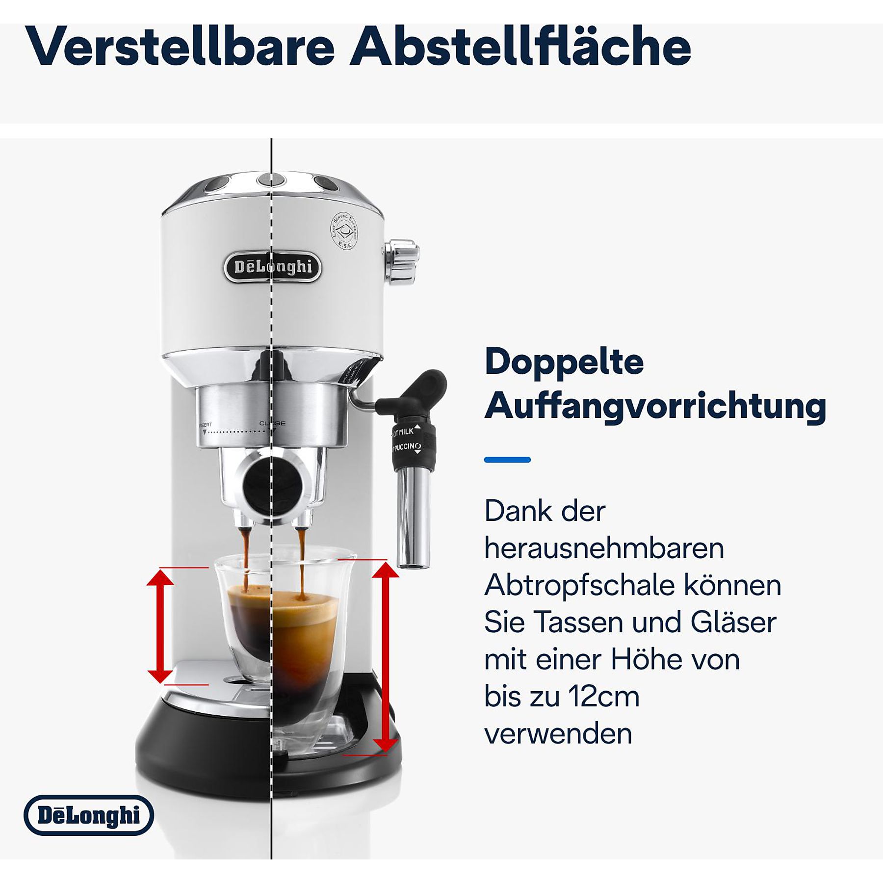 DELONGHI Dedica Style EC685.W - Professionelle Milchaufschäumung und schmales Design, Siebträger Espressomaschine Weiß Matt