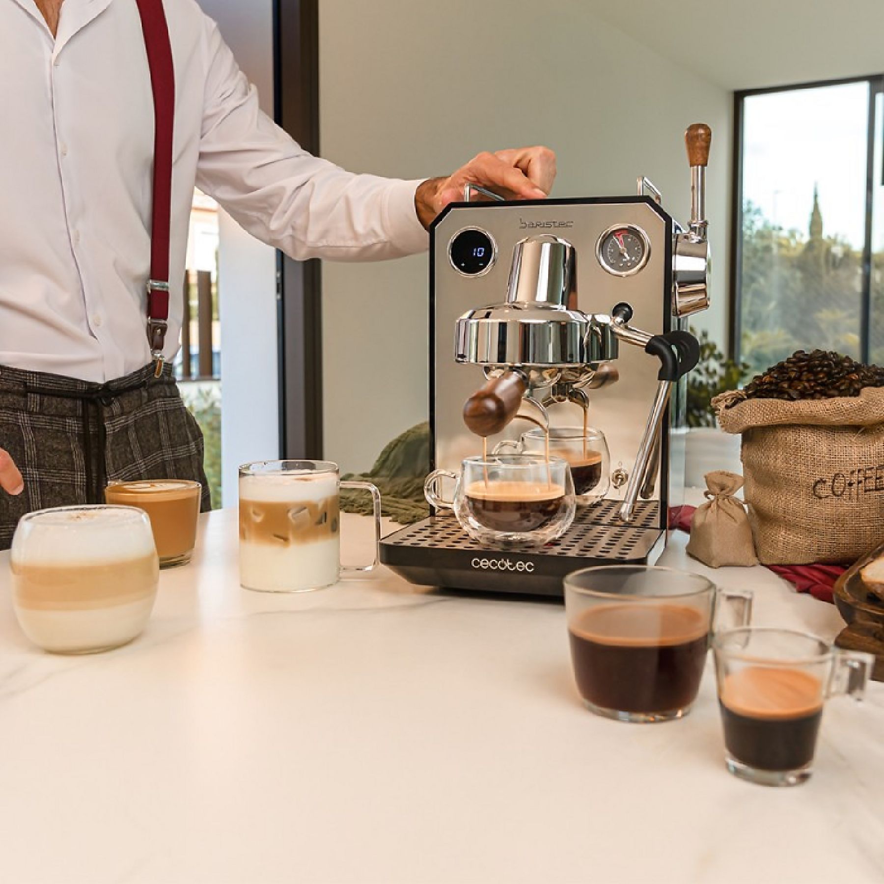 CECOTEC Baristeo Intima: Stilvolle schwarze Kaffeemaschine für Dein Zuhause Espressomaschine Edelstahl