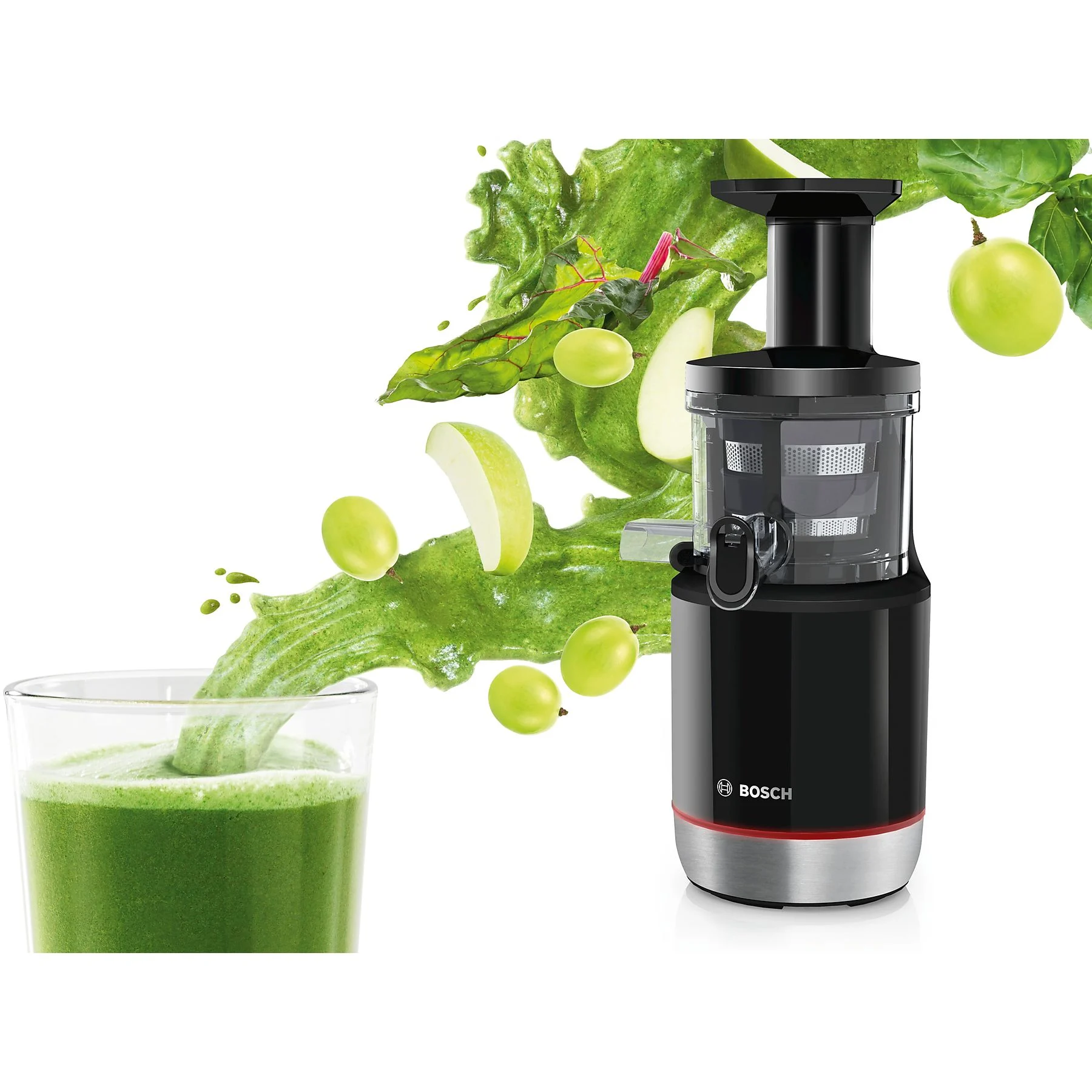 BOSCH MESM731M VitaExtract Slow Juicer 150 Watt, Schwarz/Transparent